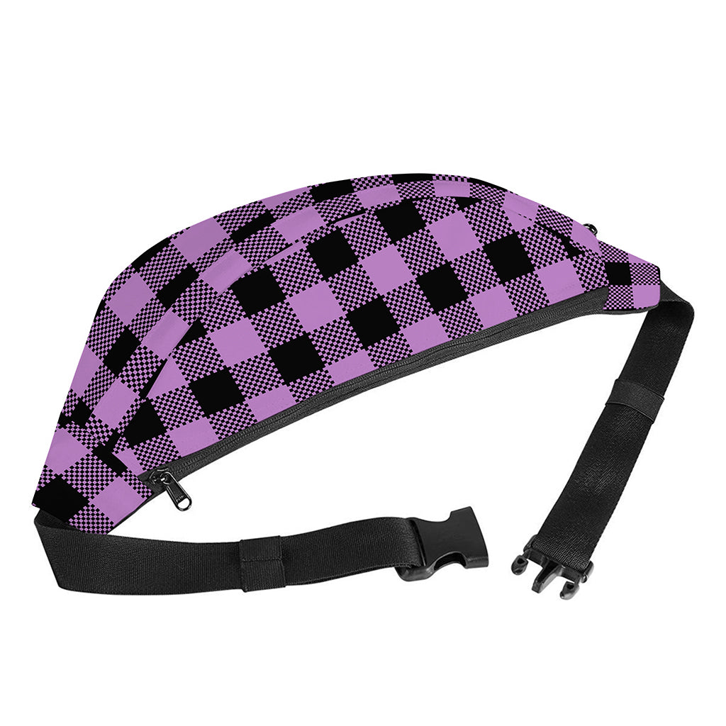 Purple Buffalo Plaid Print Fanny Pack