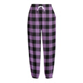 Purple Buffalo Plaid Print Fleece Lined Knit Pants