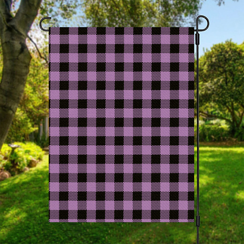 Purple Buffalo Plaid Print Garden Flag