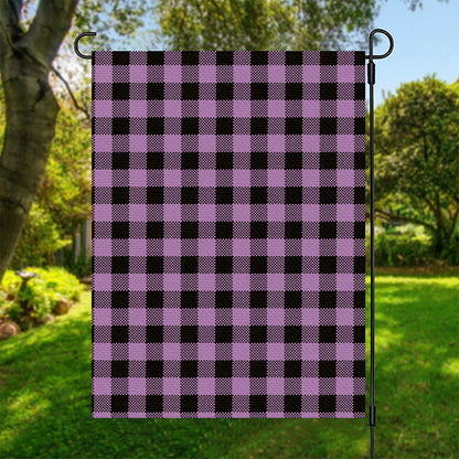 Purple Buffalo Plaid Print Garden Flag