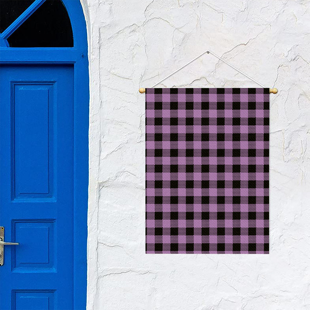 Purple Buffalo Plaid Print Garden Flag