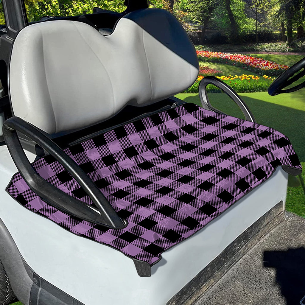 Purple Buffalo Plaid Print Golf Cart Seat Cover