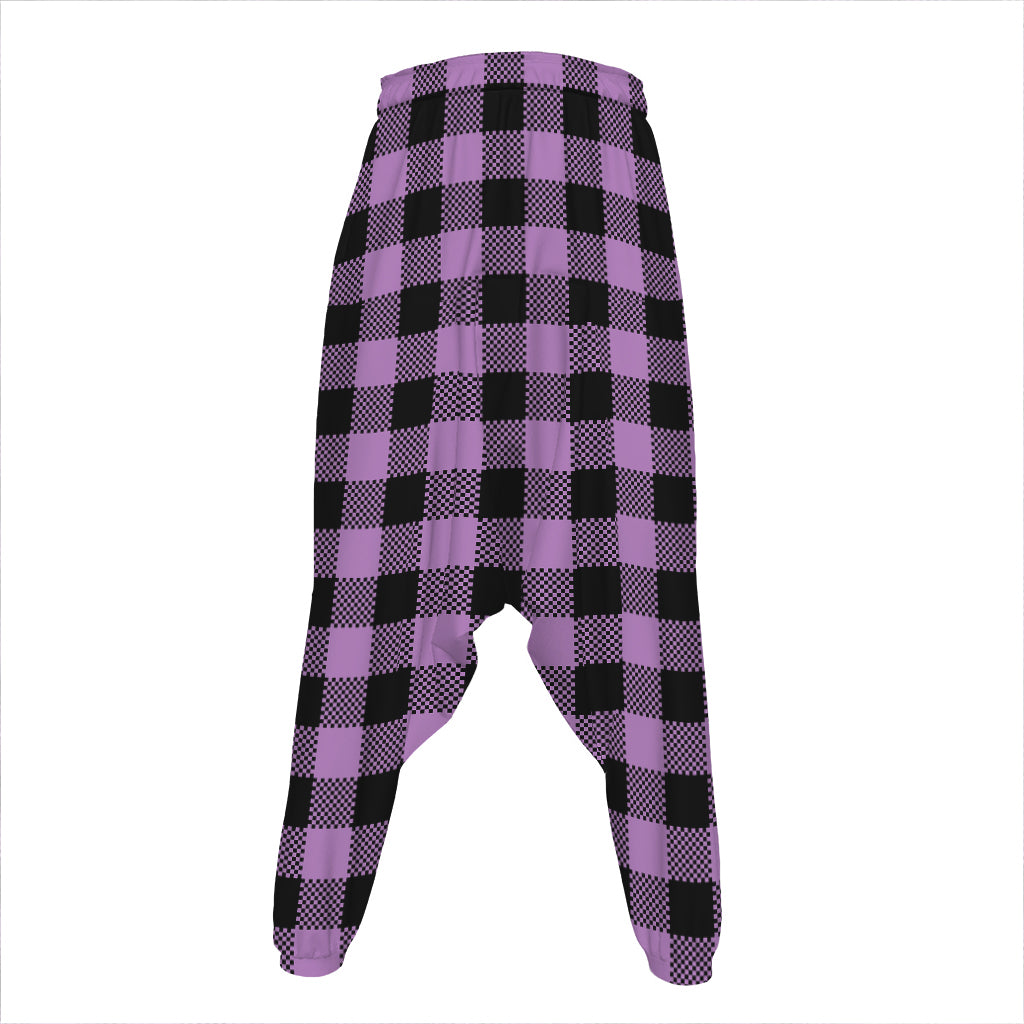 Purple Buffalo Plaid Print Hammer Pants