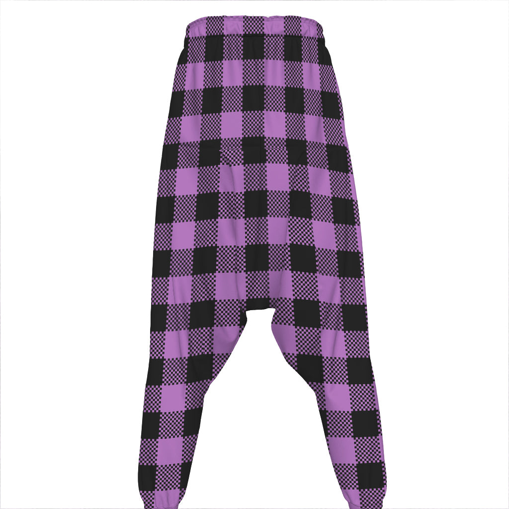 Purple Buffalo Plaid Print Hammer Pants