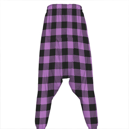Purple Buffalo Plaid Print Hammer Pants