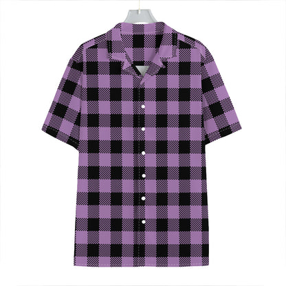 Purple Buffalo Plaid Print Hawaiian Shirt