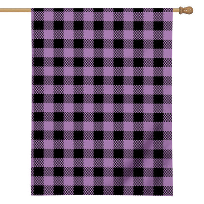 Purple Buffalo Plaid Print House Flag