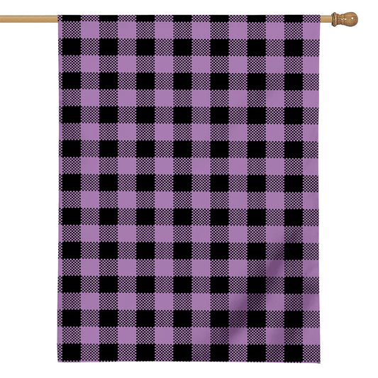 Purple Buffalo Plaid Print House Flag