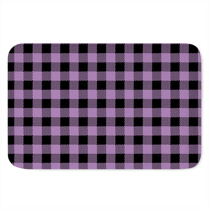 Purple Buffalo Plaid Print Indoor Door Mat