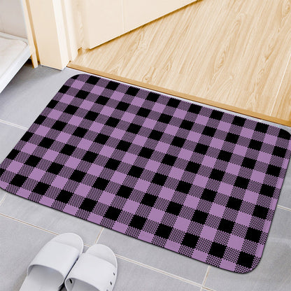 Purple Buffalo Plaid Print Indoor Door Mat