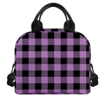Purple Buffalo Plaid Print Insulated Lunch Bag