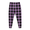 Purple Buffalo Plaid Print Jogger Pants