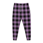 Purple Buffalo Plaid Print Jogger Pants