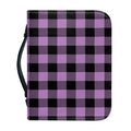 Purple Buffalo Plaid Print Leather Bible Cover