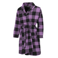 Purple Buffalo Plaid Print Men's Bathrobe
