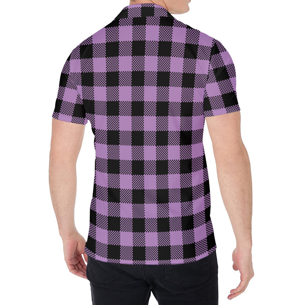 Purple Buffalo Plaid Print Men's Shirt