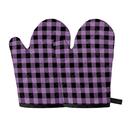 Purple Buffalo Plaid Print Oven Mitts