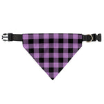 Purple Buffalo Plaid Print Over The Collar Dog Bandana