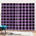 Purple Buffalo Plaid Print Pencil Pleat Curtains