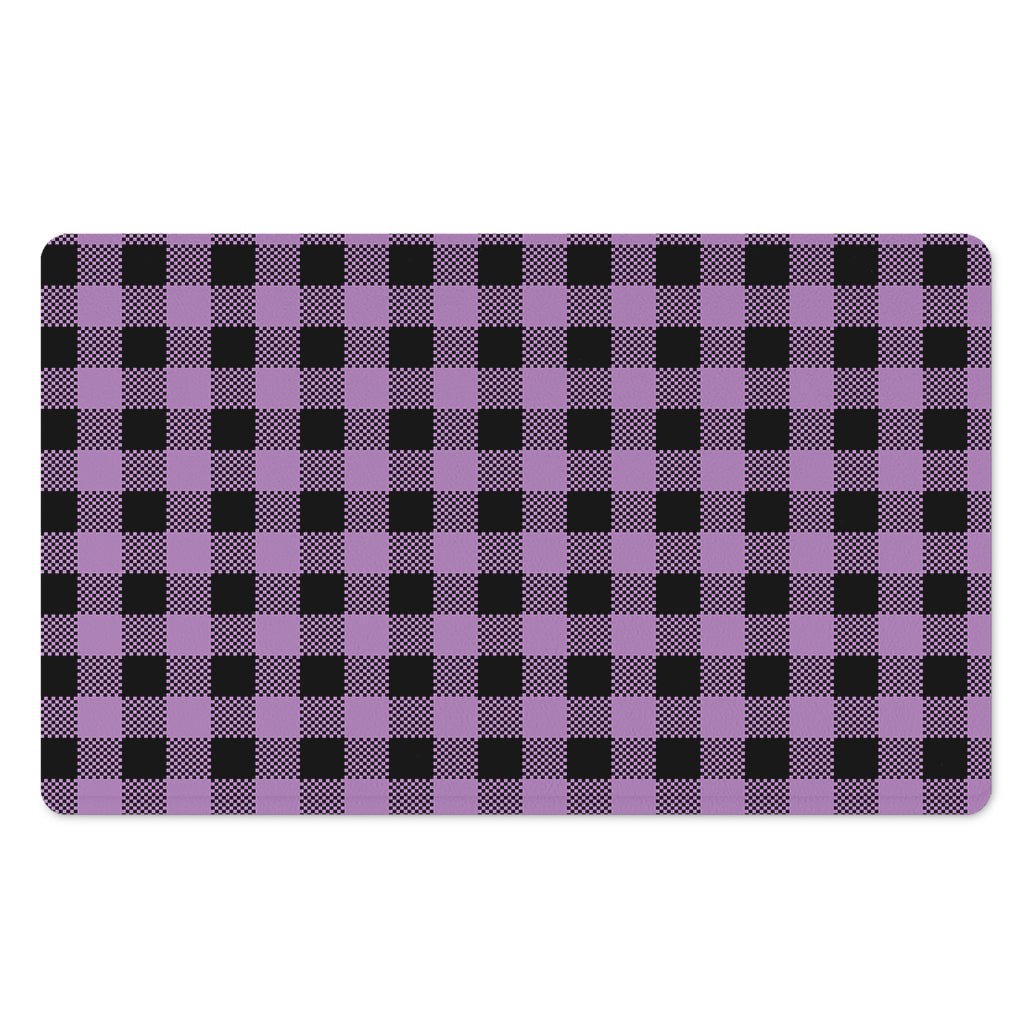 Purple Buffalo Plaid Print Polyester Doormat