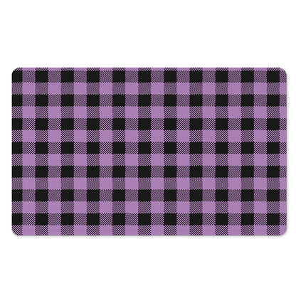 Purple Buffalo Plaid Print Polyester Doormat