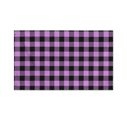 Purple Buffalo Plaid Print Polyester Flag