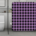 Purple Buffalo Plaid Print Polyester Shower Curtain