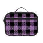 Purple Buffalo Plaid Print Portable Lunch Bag