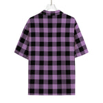 Purple Buffalo Plaid Print Rayon Hawaiian Shirt