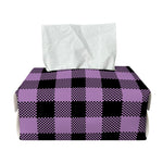 Purple Buffalo Plaid Print Rectangle Tissue Box Cover