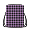 Purple Buffalo Plaid Print Rectangular Crossbody Bag