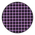 Purple Buffalo Plaid Print Round Floor Mat