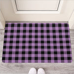 Purple Buffalo Plaid Print Rubber Doormat