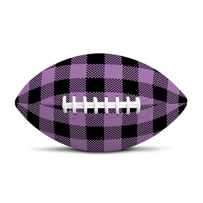 Purple Buffalo Plaid Print Rugby Ball