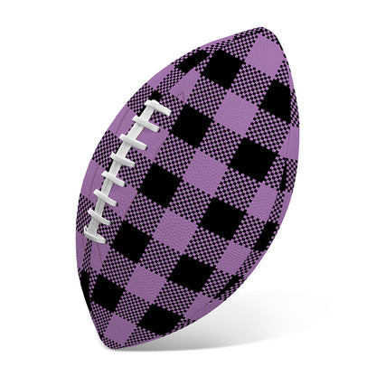 Purple Buffalo Plaid Print Rugby Ball