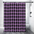Purple Buffalo Plaid Print Shower Curtain