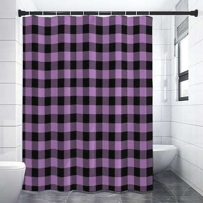 Purple Buffalo Plaid Print Shower Curtain