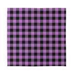 Purple Buffalo Plaid Print Silk Bandana