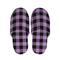 Purple Buffalo Plaid Print Slippers