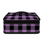 Purple Buffalo Plaid Print Small Lunch Bag
