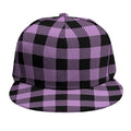 Purple Buffalo Plaid Print Snapback Cap