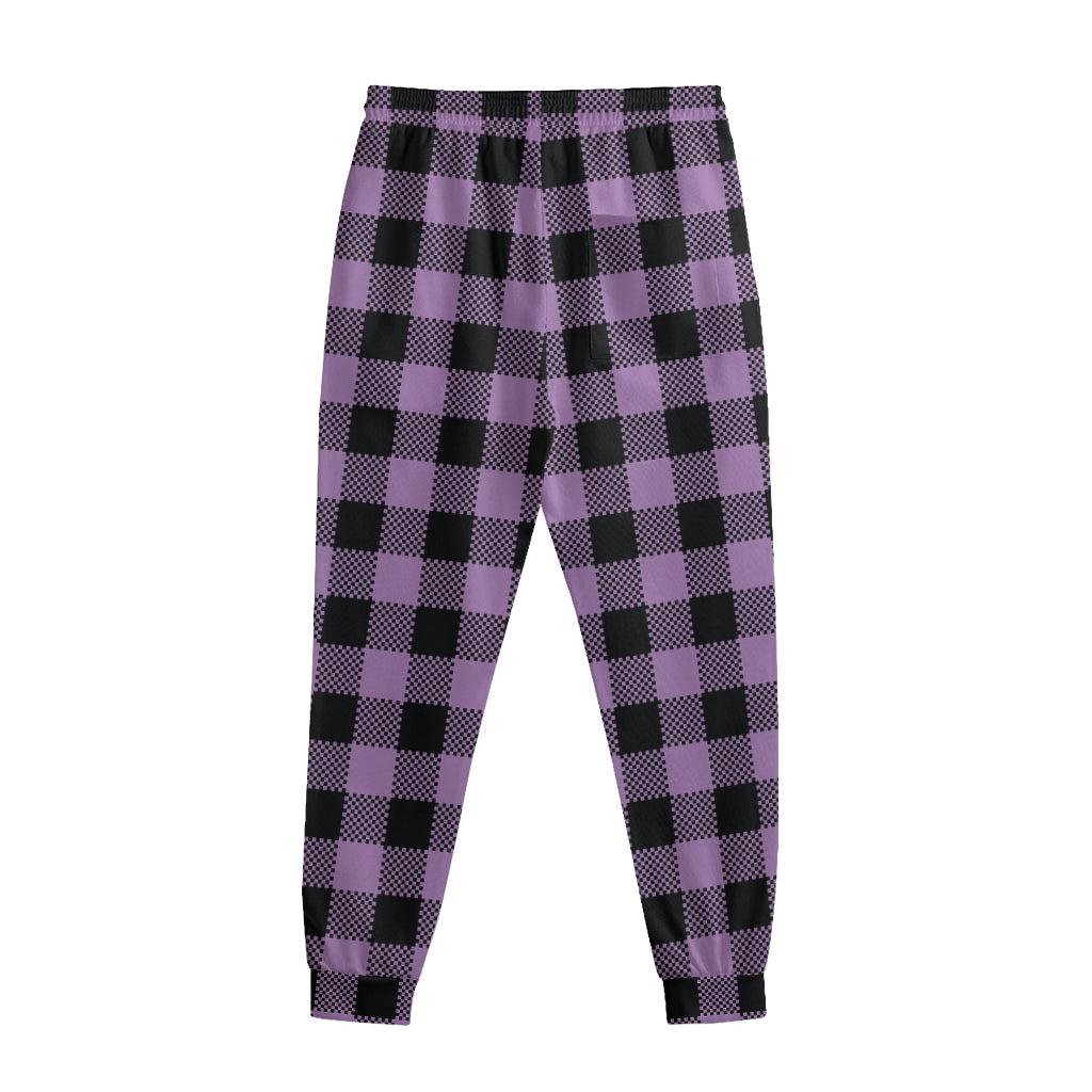 Purple Buffalo Plaid Print Sweatpants