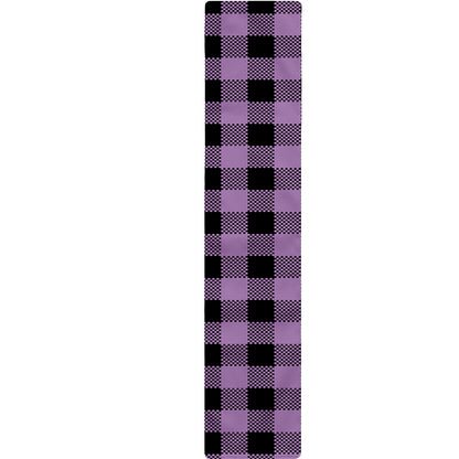 Purple Buffalo Plaid Print Table Runner