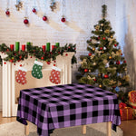 Purple Buffalo Plaid Print Tablecloth