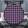 Purple Buffalo Plaid Print Tire Cover