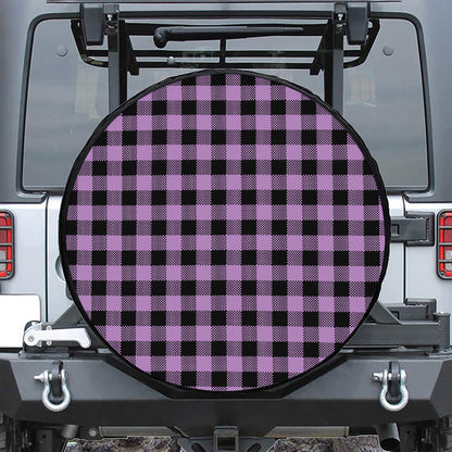 Purple Buffalo Plaid Print Tire Cover
