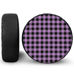 Purple Buffalo Plaid Print Tire Cover