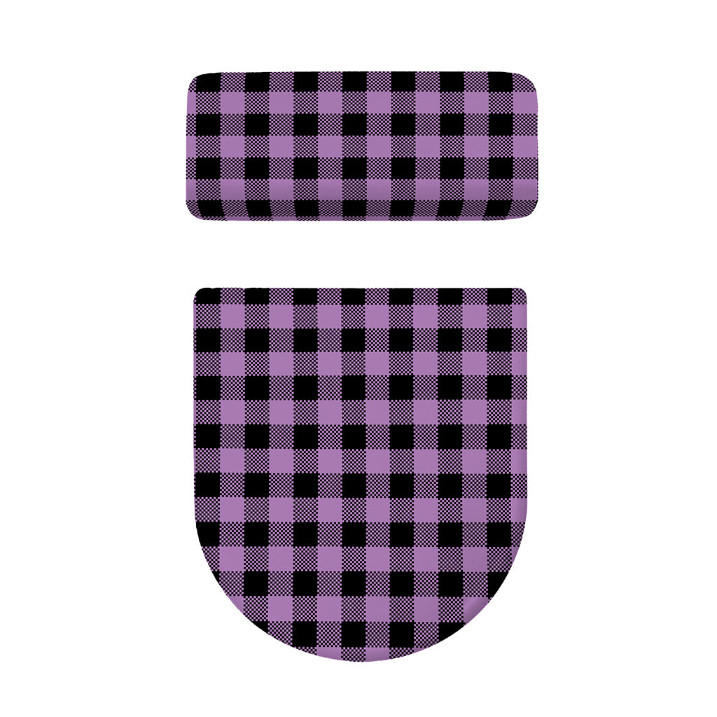 Purple Buffalo Plaid Print Toilet Lid And Tank Cover Set
