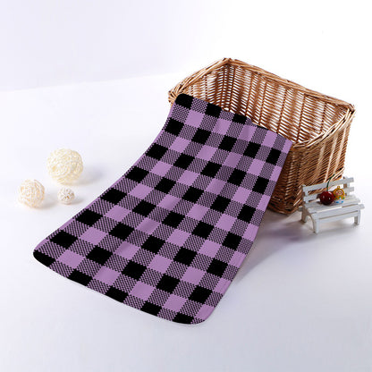 Purple Buffalo Plaid Print Towel