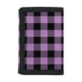 Purple Buffalo Plaid Print Trifold Wallet